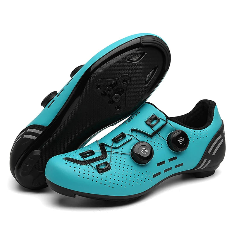 Zapatillas de ciclismo de montaña 2023 con calas para hombre y mujer, de carbono, deportivas, de velocidad, planas, SPD, para ciclismo de carretera