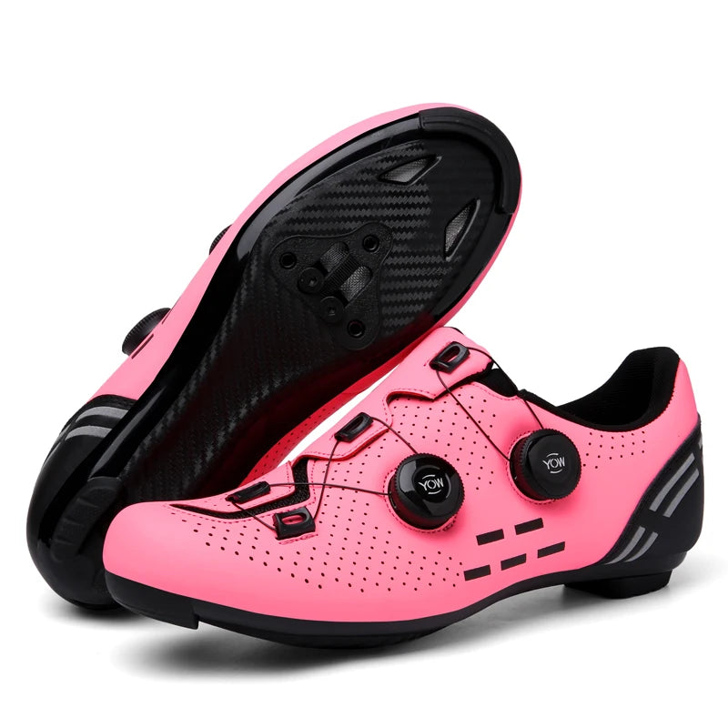 Zapatillas de ciclismo de montaña 2023 con calas para hombre y mujer, de carbono, deportivas, de velocidad, planas, SPD, para ciclismo de carretera