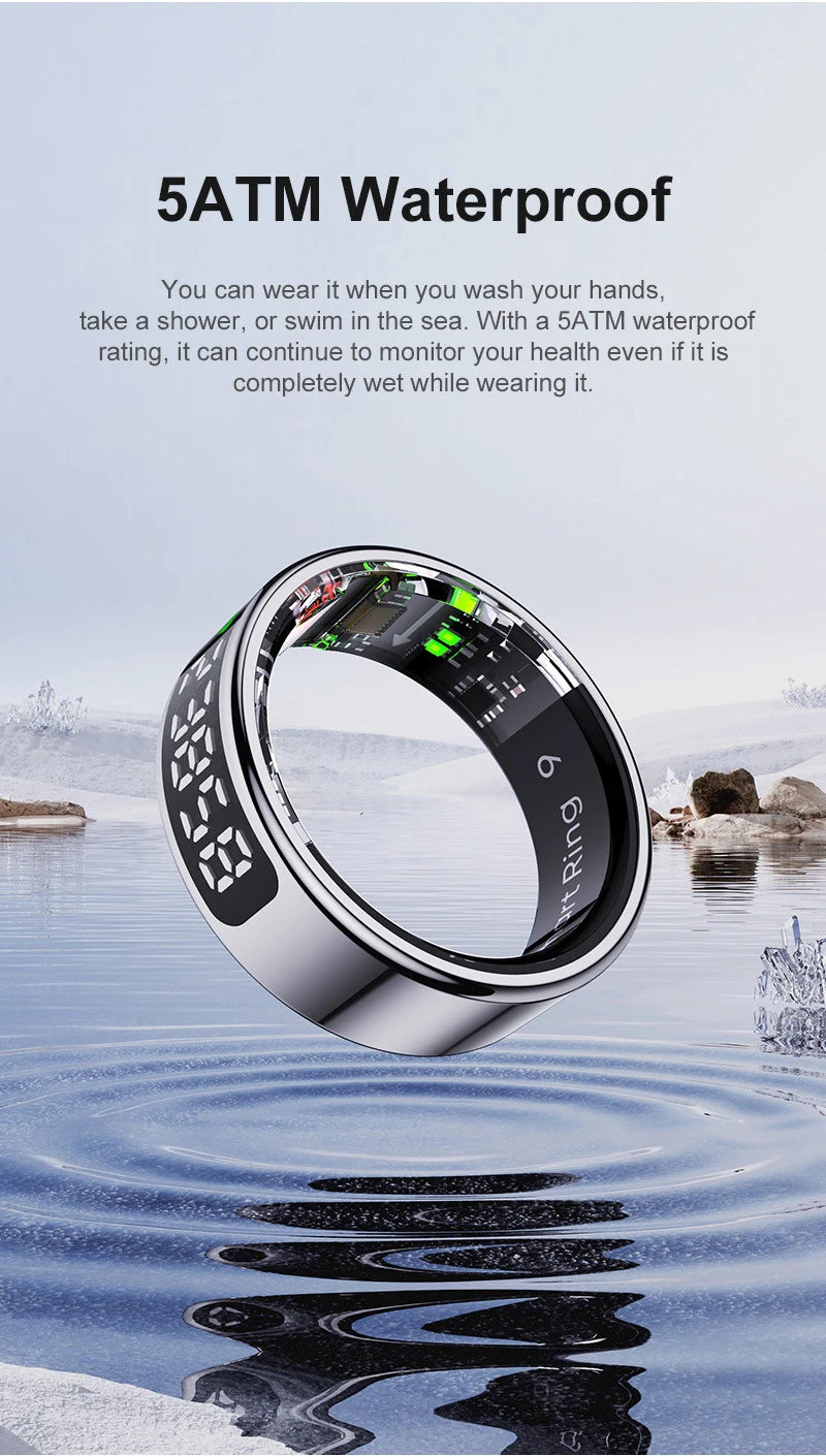 Anillo inteligente Xiaomi R12 con pantalla táctil, resistente al agua hasta 5 ATM, Bluetooth, control de gestos, carga inalámbrica, deportivo