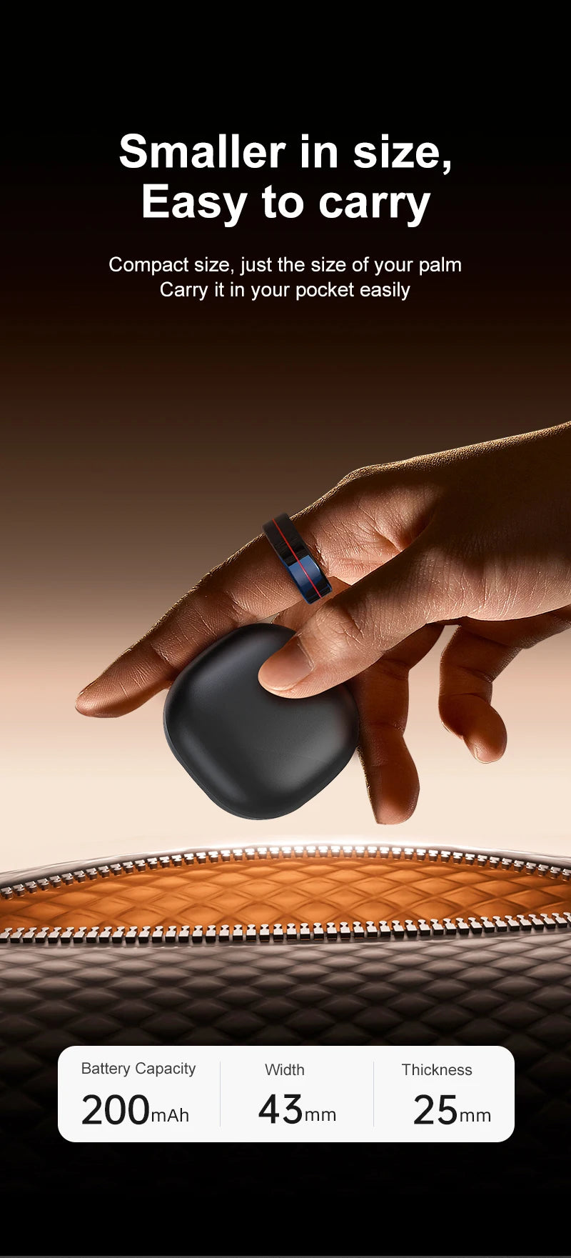 Anillo inteligente R04 2025 para hombre y mujer, con estuche de carga, monitor de salud y sueño, resistente al agua hasta 5 ATM, modo multideporte, control de cámara.
