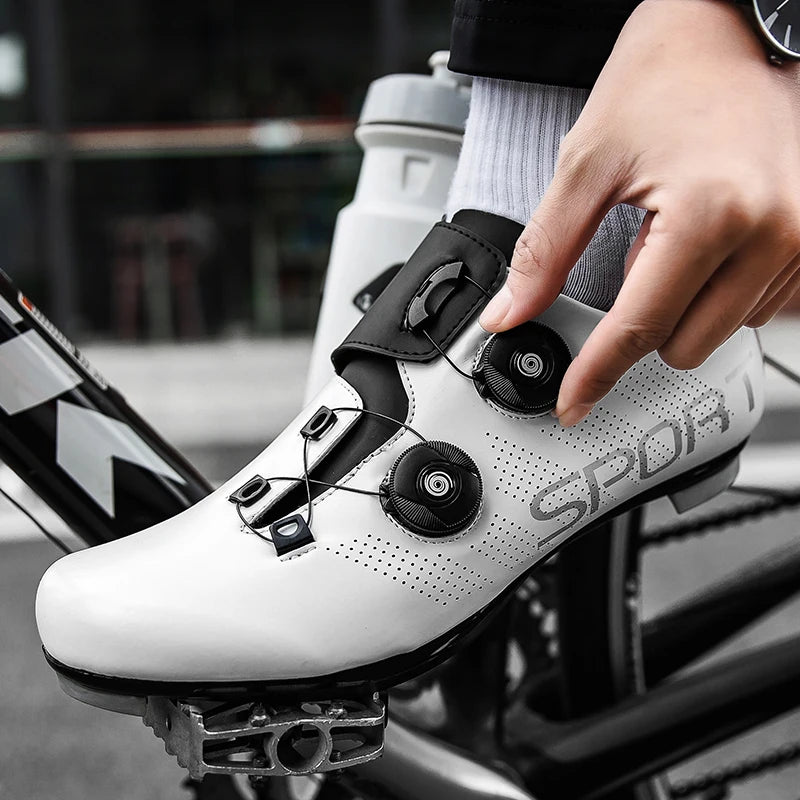 Zapatillas de ciclismo ultraligeras con autobloqueo para hombre, calzado deportivo unisex con calas SPD, para carreras y ciclismo de montaña