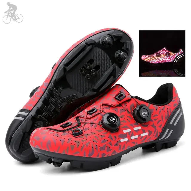 Zapatillas de ciclismo de montaña 2023 con calas para hombre y mujer, de carbono, deportivas, de velocidad, planas, SPD, para ciclismo de carretera