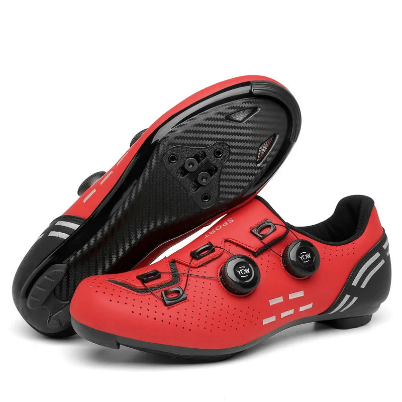 Zapatillas de ciclismo de montaña 2023 con calas para hombre y mujer, de carbono, deportivas, de velocidad, planas, SPD, para ciclismo de carretera
