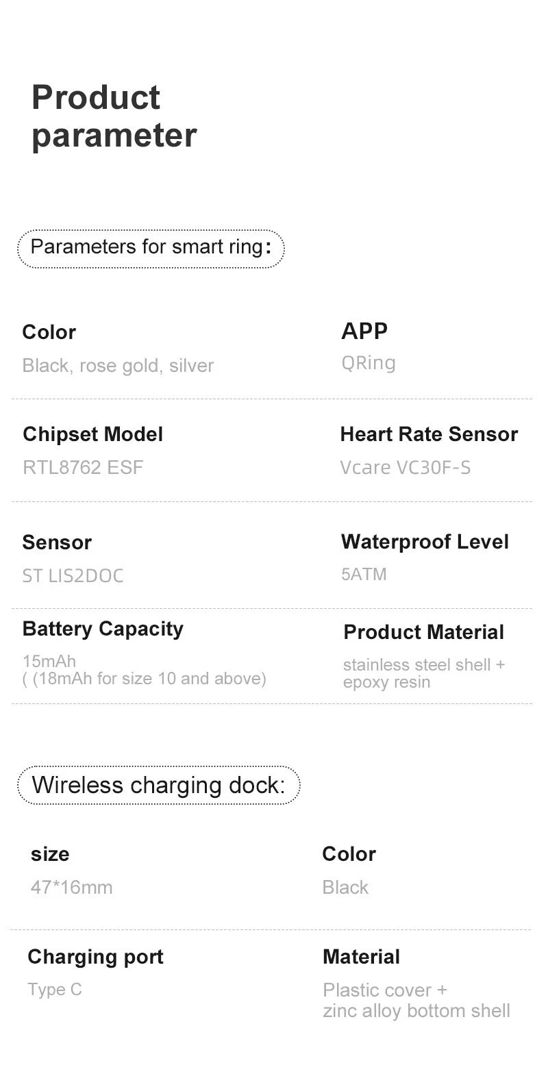 Anillo inteligente Xiaomi R12 con pantalla táctil, resistente al agua hasta 5 ATM, Bluetooth, control de gestos, carga inalámbrica, deportivo