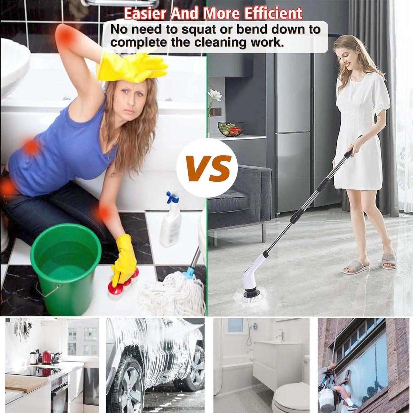 Fregador giratorio inalámbrico para el hogar, aparatos de cocina, cepillos para el cabello, escobas de baño, fregonas de inodoro, cepillo de limpieza eléctrico multiusos.