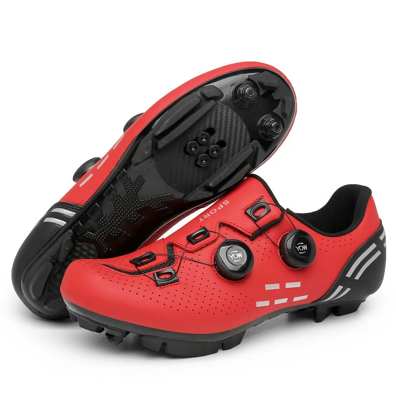 Zapatillas de ciclismo de montaña 2023 con calas para hombre y mujer, de carbono, deportivas, de velocidad, planas, SPD, para ciclismo de carretera