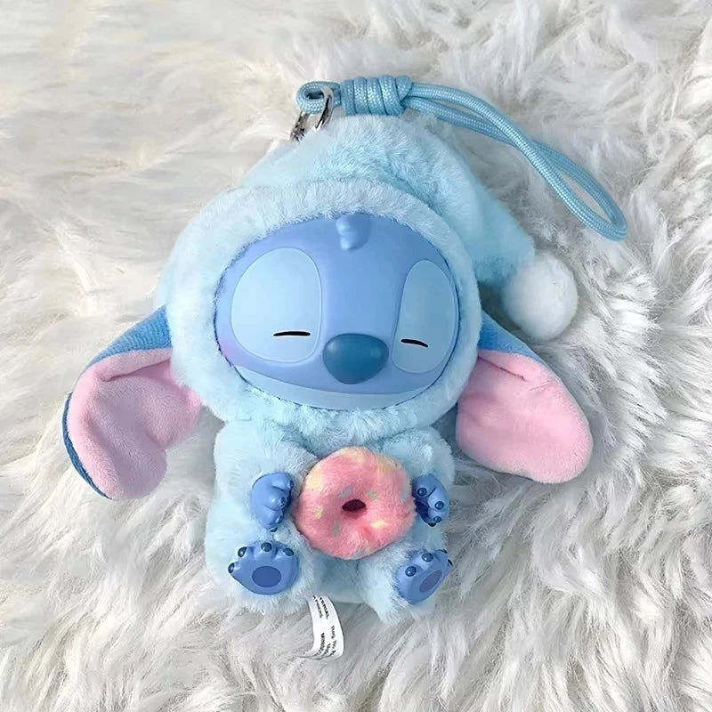Disney Nuevo Stitch Eat Some Thing Before Sleep Series Vinyl Blind Box Bag Pendant Cute Plush Doll Mystery Box Toy Surprise Gifts