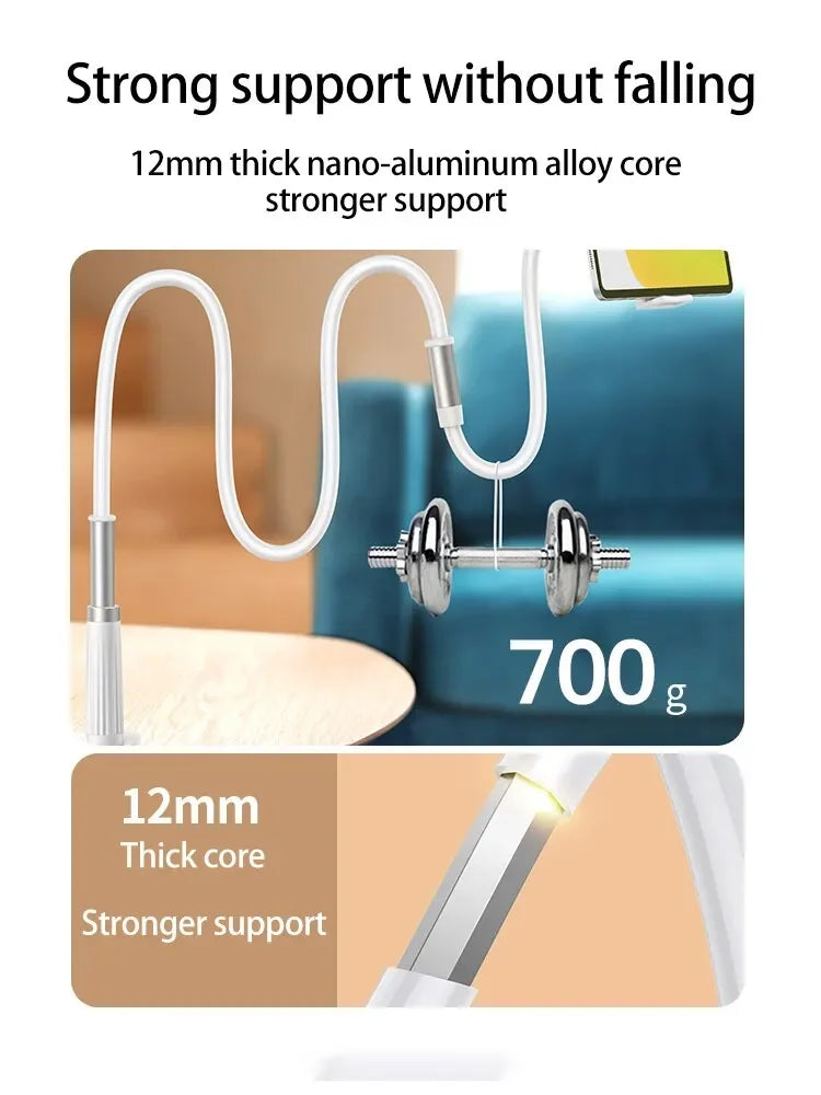 Soporte para teléfono móvil con clip de 360 grados, portátil, flexible, para cama perezosa, soporte de escritorio, base para iPhone, Samsung y Xiaomi
