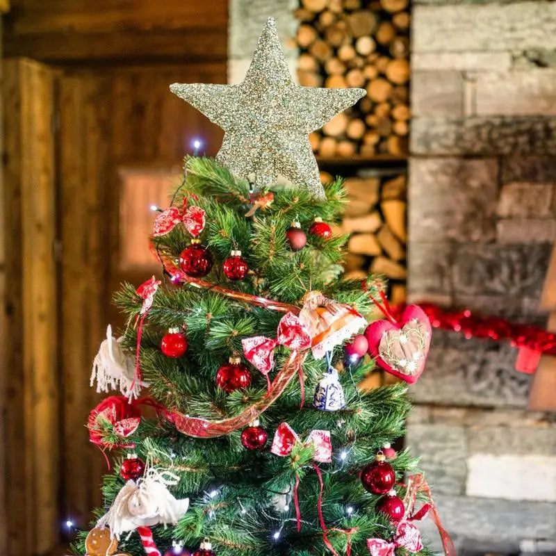 Estrella para la parte superior del árbol de Navidad, estrella 3D brillante, adorno para la parte superior del árbol, decoración navideña para el árbol de Navidad.