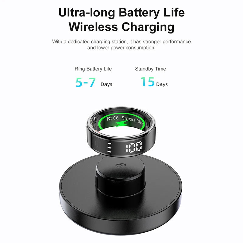 Anillo inteligente Xiaomi R12 con pantalla táctil, resistente al agua hasta 5 ATM, Bluetooth, control de gestos, carga inalámbrica, deportivo
