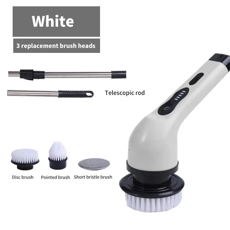 Fregador giratorio inalámbrico para el hogar, aparatos de cocina, cepillos para el cabello, escobas de baño, fregonas de inodoro, cepillo de limpieza eléctrico multiusos.