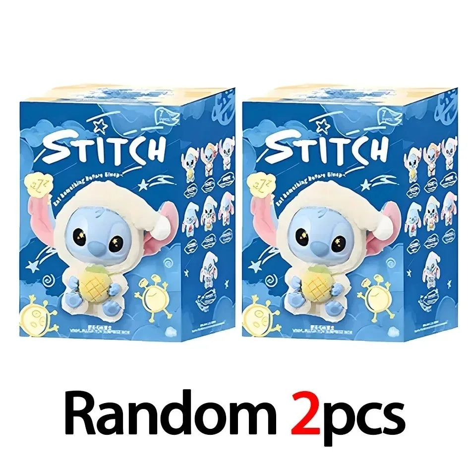Disney Nuevo Stitch Eat Some Thing Before Sleep Series Vinyl Blind Box Bag Pendant Cute Plush Doll Mystery Box Toy Surprise Gifts