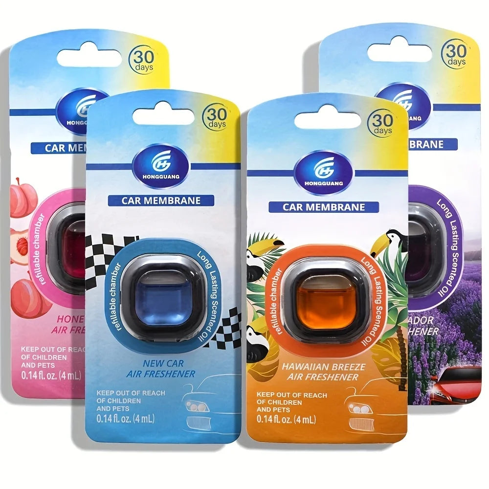 Ambientador para coche de larga duración de 30 días con clip para ventilación - Eliminador de olores con aroma a aceite esencial, 0.14 oz cada uno, fragancia no tóxica