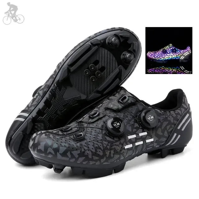 Zapatillas de ciclismo de montaña 2023 con calas para hombre y mujer, de carbono, deportivas, de velocidad, planas, SPD, para ciclismo de carretera