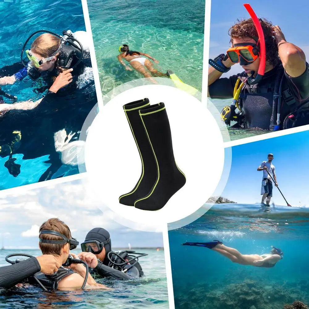 Calcetines de natación con aletas, antideslizantes, de neopreno, resistentes a la arena, elásticos, para voleibol de playa y buceo, calcetines largos de natación para deportes acuáticos al aire libre.