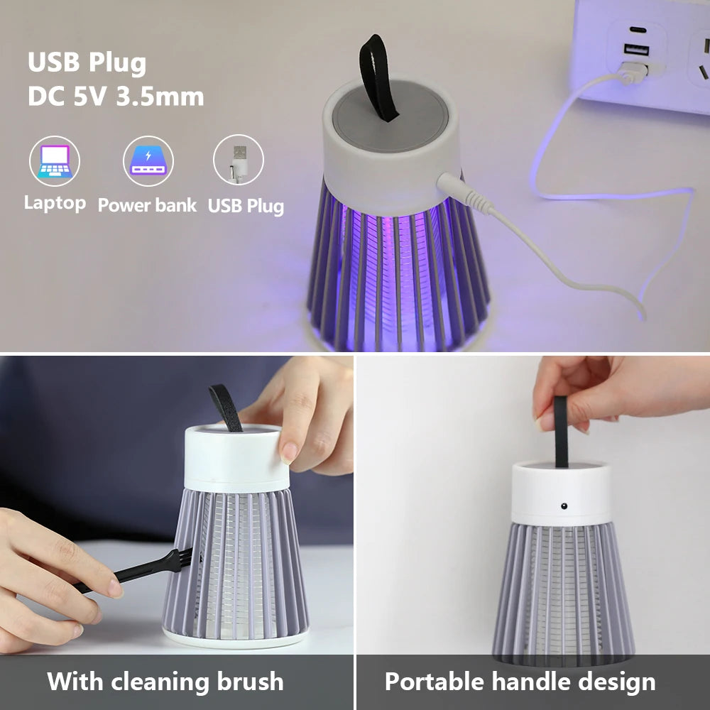 Lámpara antimosquitos con descarga eléctrica, USB, 5 V, repelente de insectos, para dormitorio, exterior