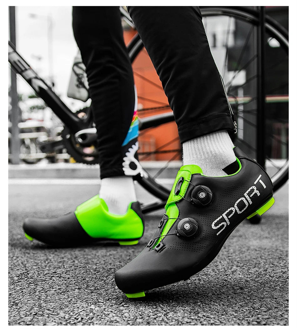 Zapatillas de ciclismo ultraligeras con autobloqueo para hombre, calzado deportivo unisex con calas SPD, para carreras y ciclismo de montaña