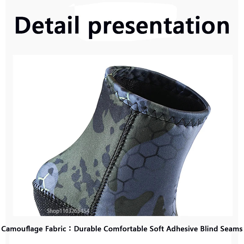 Calcetines de buceo de neopreno de 5 mm, para verano, para deportes de buceo, para surf, playa, antideslizantes, aletas de natación, resistentes a la arena y a los baños de hielo.