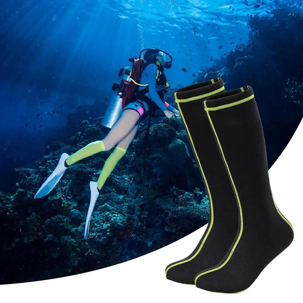 Calcetines de natación con aletas, antideslizantes, de neopreno, resistentes a la arena, elásticos, para voleibol de playa y buceo, calcetines largos de natación para deportes acuáticos al aire libre.