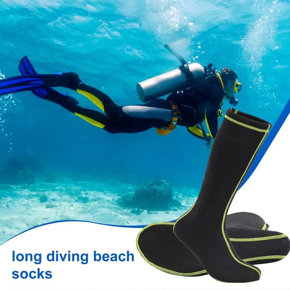Calcetines de natación con aletas, antideslizantes, de neopreno, resistentes a la arena, elásticos, para voleibol de playa y buceo, calcetines largos de natación para deportes acuáticos al aire libre.
