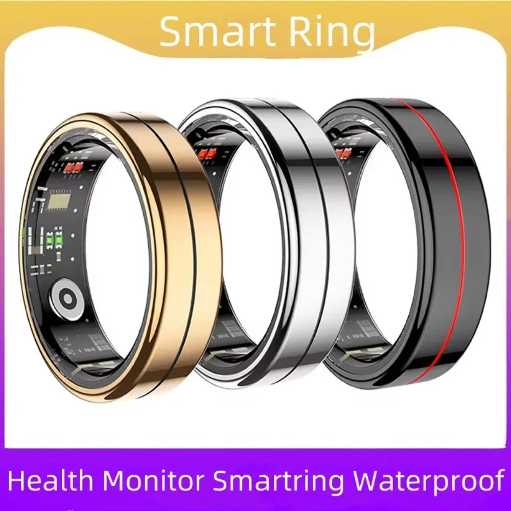 Anillo inteligente R04 2025 para hombre y mujer, con estuche de carga, monitor de salud y sueño, resistente al agua hasta 5 ATM, modo multideporte, control de cámara.