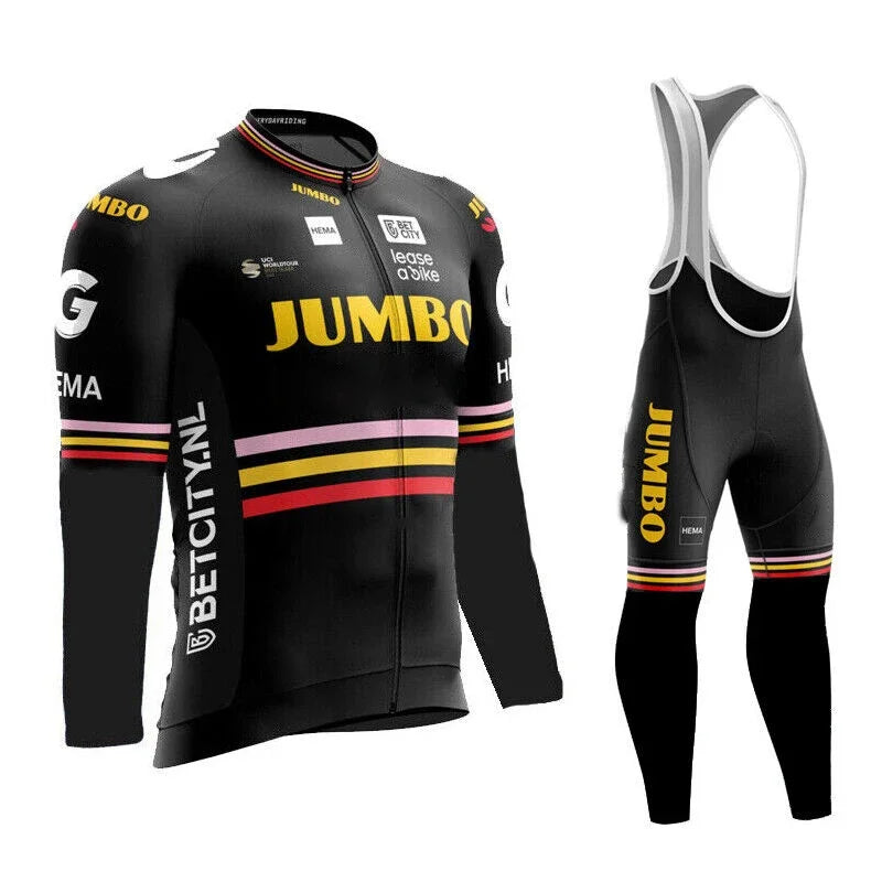 Jumbo Team Otoño Manga Larga Nueva Carrera MTB Primavera Conjunto de Jersey Largo de Ciclismo Bicicleta Ciclismo Ropa Uniforme Ropa Ciclismo