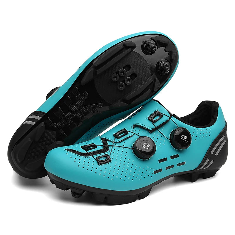 Zapatillas de ciclismo de montaña 2023 con calas para hombre y mujer, de carbono, deportivas, de velocidad, planas, SPD, para ciclismo de carretera