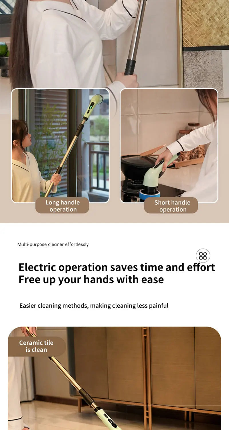 Fregador giratorio inalámbrico para el hogar, aparatos de cocina, cepillos para el cabello, escobas de baño, fregonas de inodoro, cepillo de limpieza eléctrico multiusos.