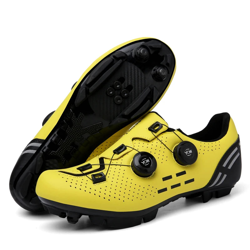Zapatillas de ciclismo de montaña 2023 con calas para hombre y mujer, de carbono, deportivas, de velocidad, planas, SPD, para ciclismo de carretera