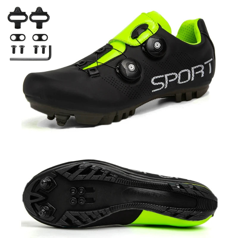 Zapatillas de ciclismo ultraligeras con autobloqueo para hombre, calzado deportivo unisex con calas SPD, para carreras y ciclismo de montaña