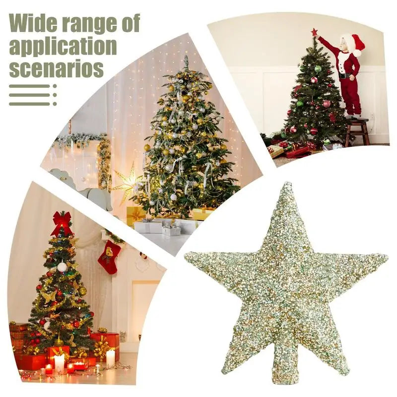 Estrella para la parte superior del árbol de Navidad, estrella 3D brillante, adorno para la parte superior del árbol, decoración navideña para el árbol de Navidad.