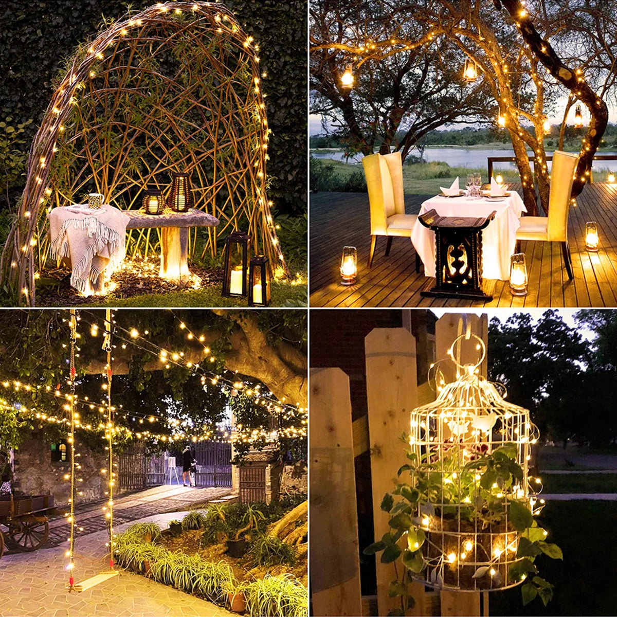 Guirnalda de luces LED de 100 m para exteriores, ideal para Navidad, Año Nuevo, bodas, fiestas, terrazas, camping, decoración de árboles de Navidad.