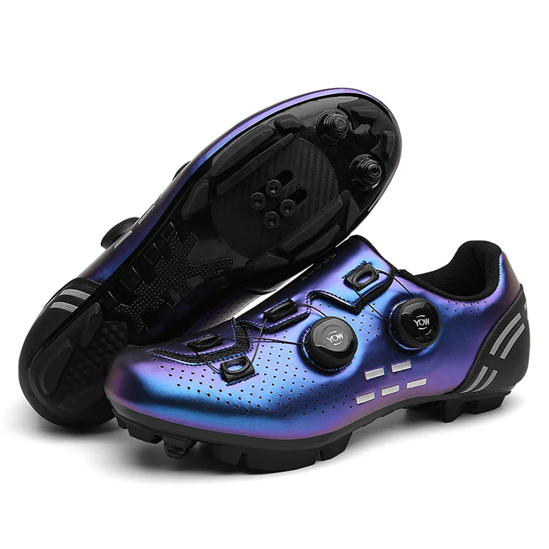 Zapatillas de ciclismo de montaña 2023 con calas para hombre y mujer, de carbono, deportivas, de velocidad, planas, SPD, para ciclismo de carretera