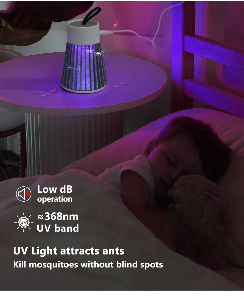 Lámpara antimosquitos con descarga eléctrica, USB, 5 V, repelente de insectos, para dormitorio, exterior