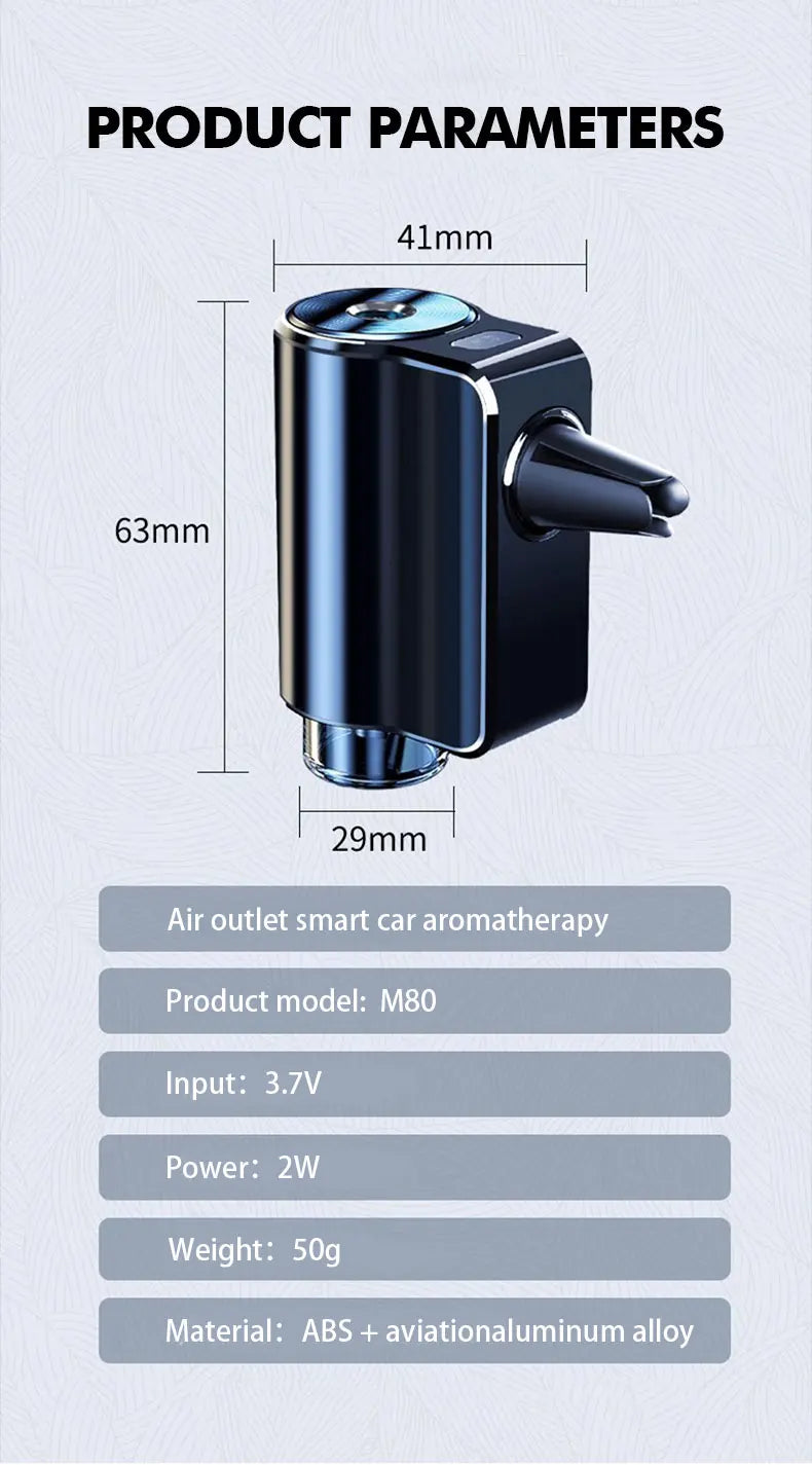Difusor de aire eléctrico para coche, humidificador de aromaterapia para ventilación de coche, ambientador para eliminar olores, accesorios para coche.