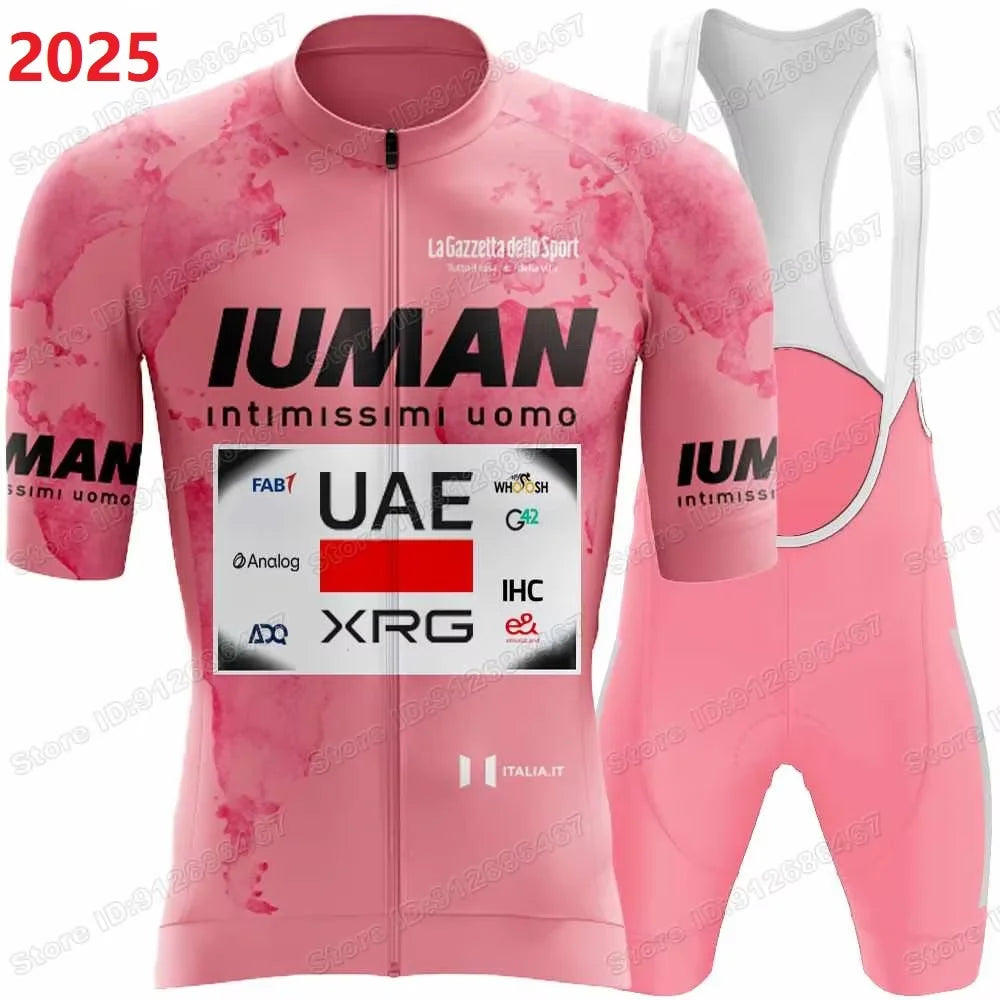 Conjunto de maillot ciclista Tadej Pogačar, campeón del mundo por equipos de los Emiratos Árabes Unidos 2025, ropa de ciclismo para hombre, camisetas de ciclismo de carretera, traje, pantalones cortos con tirantes