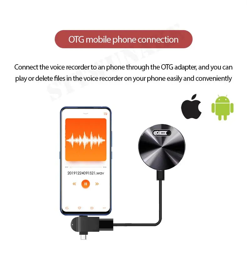 Mini grabadora de voz con imán incorporado, pequeño dispositivo de grabación de audio digital, dictáfono de sonido STTWUNAKE