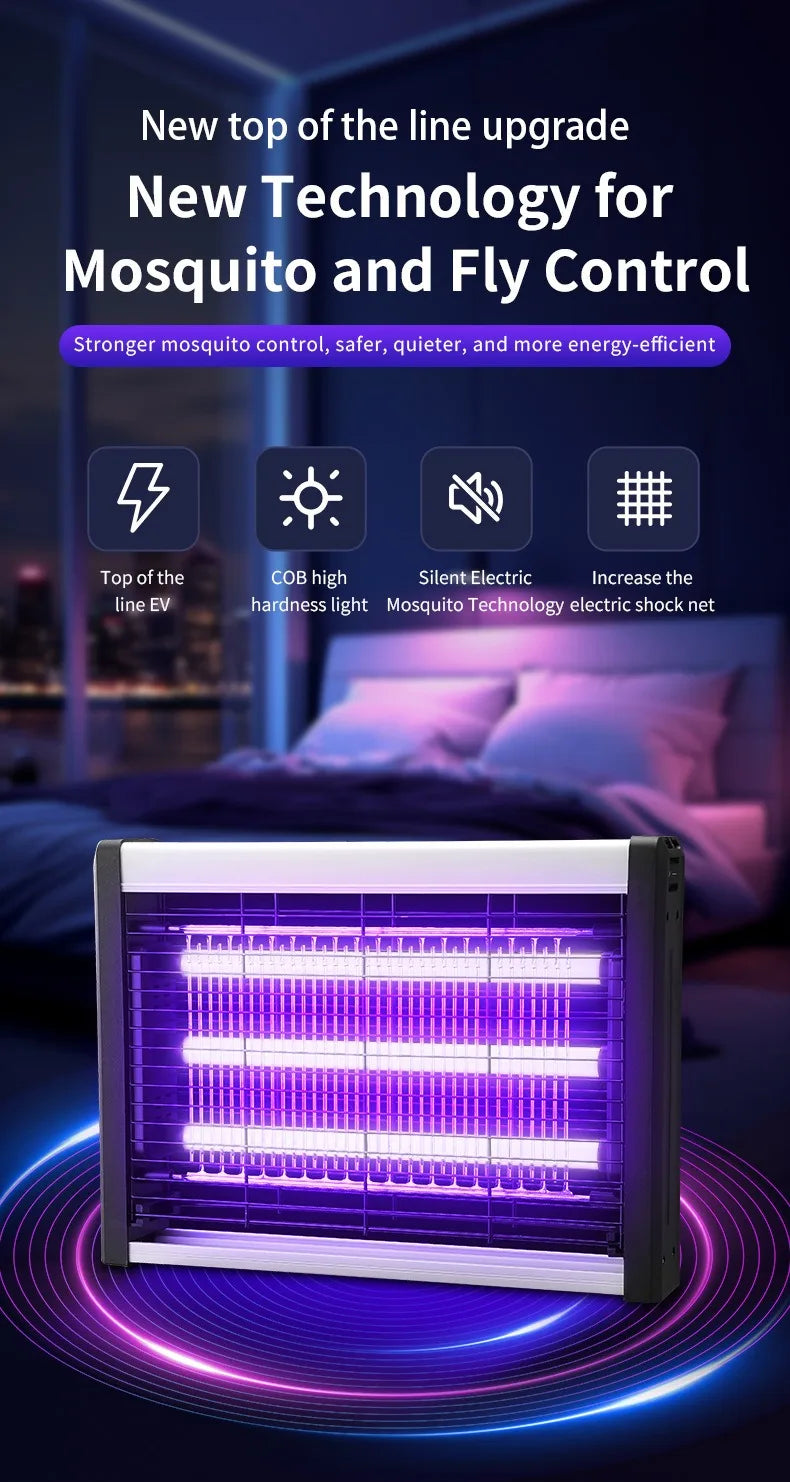 Lámpara eléctrica para atrapar mosquitos de 220 V con luz LED UV, trampa para insectos, potente dispositivo eléctrico para el control de plagas.