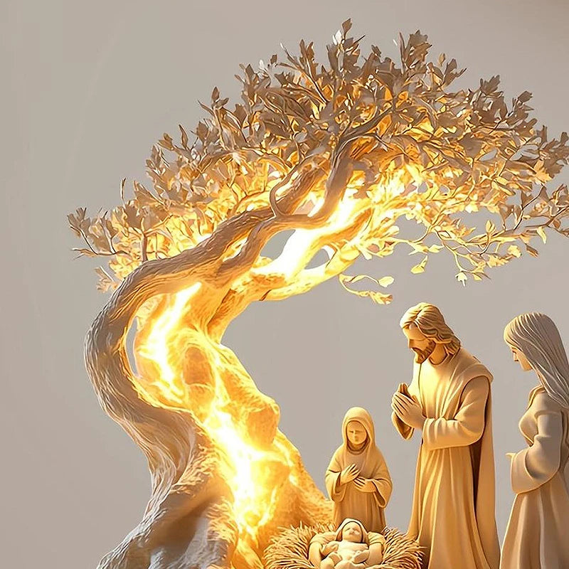 Figura de pesebre de Pascua, decoración de mesa, figura de pesebre, adorno de escritorio de madera, artesanía, decoración, iglesia, fiesta, regalo de Navidad