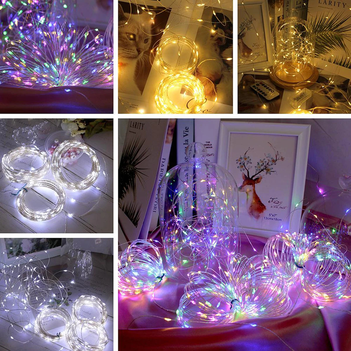 Guirnalda de luces LED de 100 m para exteriores, ideal para Navidad, Año Nuevo, bodas, fiestas, terrazas, camping, decoración de árboles de Navidad.
