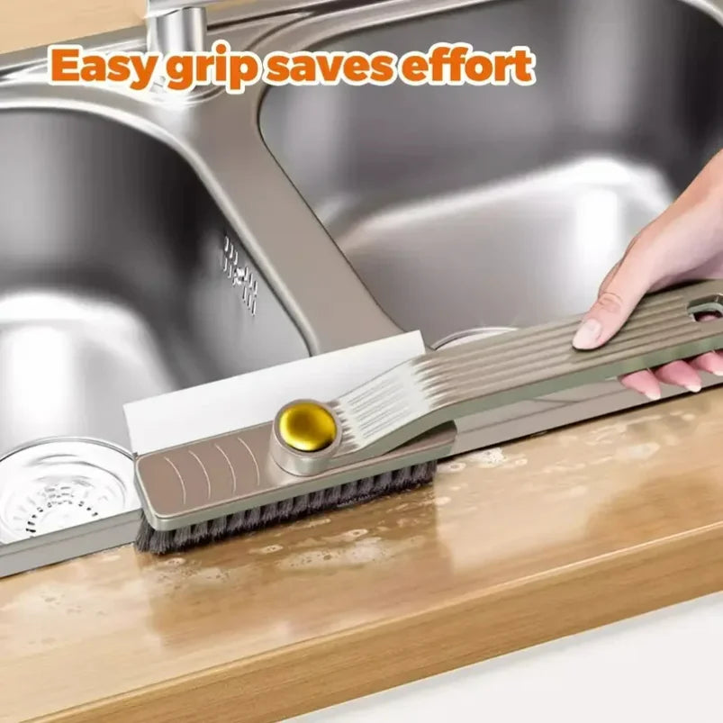 Cepillo multiusos para limpiar azulejos, con cerdas duras y rotación de 360°, ideal para suelos y paredes de baño y cocina.
