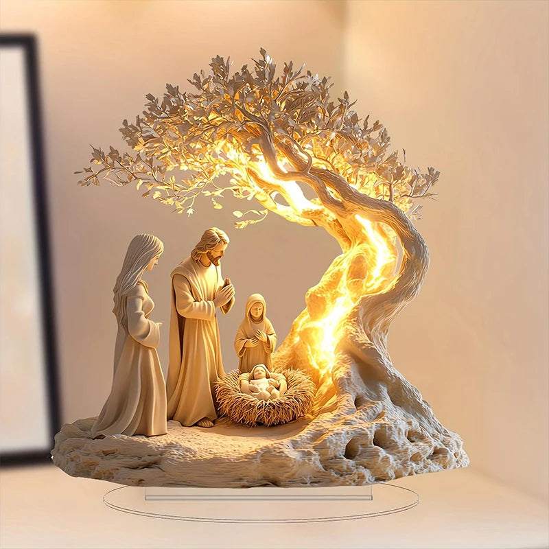 Figura de pesebre de Pascua, decoración de mesa, figura de pesebre, adorno de escritorio de madera, artesanía, decoración, iglesia, fiesta, regalo de Navidad