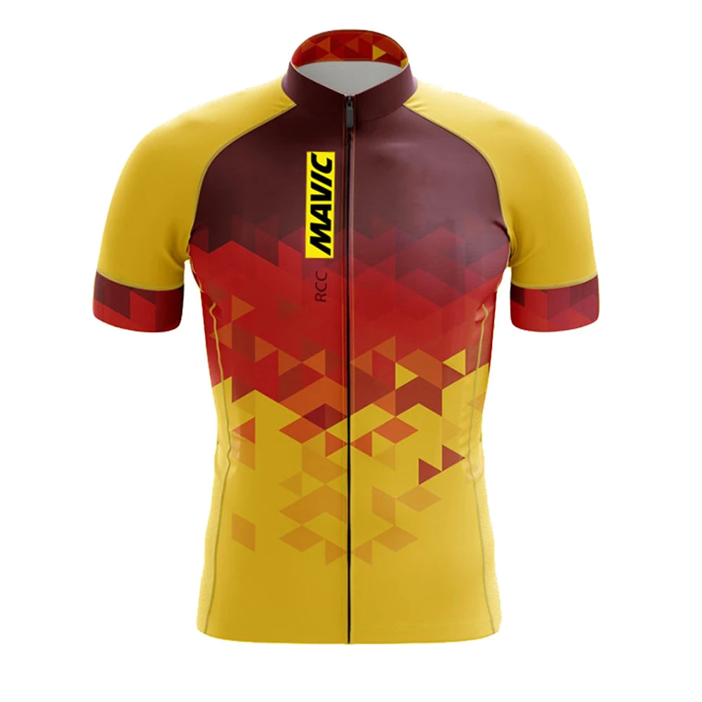 Maillot de ciclismo de manga corta RCC MAVIC para hombre, ropa de ciclismo de carretera de verano 2025, transpirable, para gimnasio