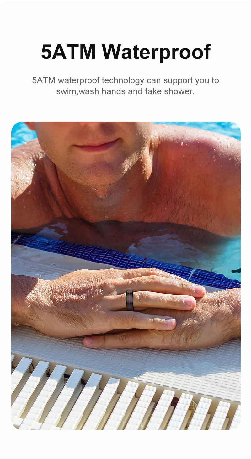Anillo inteligente R04 2025 para hombre y mujer, con estuche de carga, monitor de salud y sueño, resistente al agua hasta 5 ATM, modo multideporte, control de cámara.