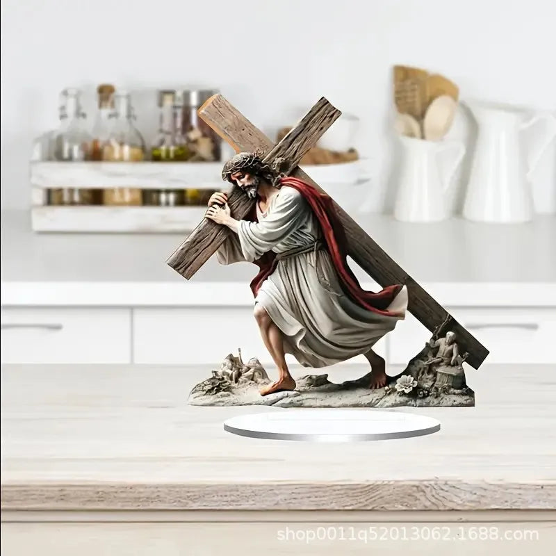 Figura de pesebre de Pascua, decoración de mesa, figura de pesebre, adorno de escritorio de madera, artesanía, decoración, iglesia, fiesta, regalo de Navidad