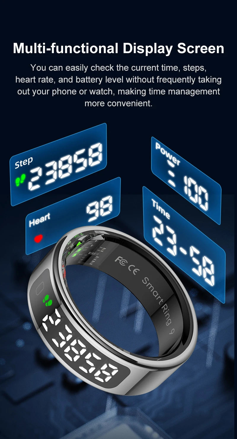 Anillo inteligente Xiaomi R12 con pantalla táctil, resistente al agua hasta 5 ATM, Bluetooth, control de gestos, carga inalámbrica, deportivo