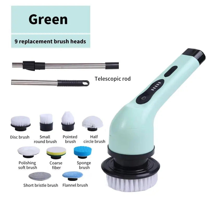 Fregador giratorio inalámbrico para el hogar, aparatos de cocina, cepillos para el cabello, escobas de baño, fregonas de inodoro, cepillo de limpieza eléctrico multiusos.