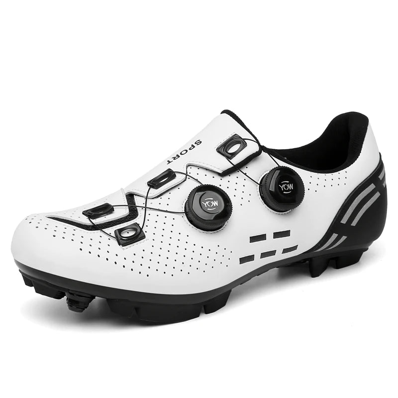 Zapatillas de ciclismo de montaña 2023 con calas para hombre y mujer, de carbono, deportivas, de velocidad, planas, SPD, para ciclismo de carretera