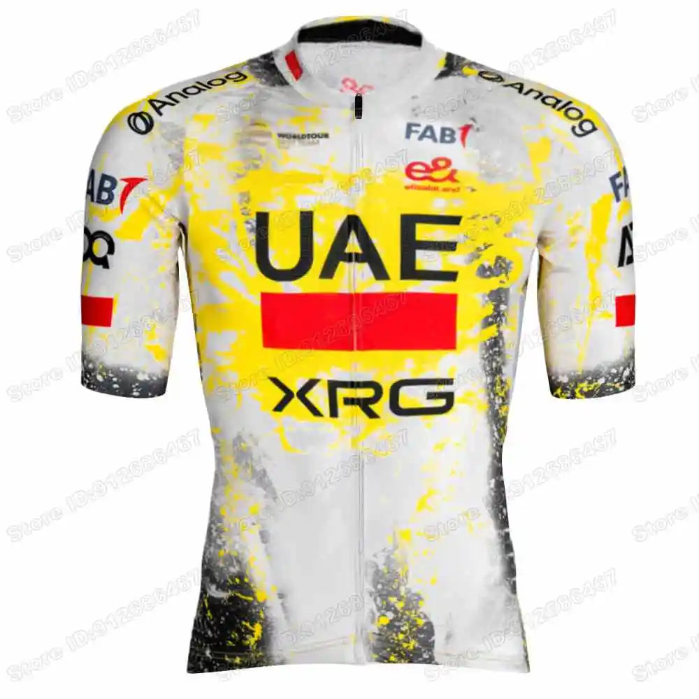 Conjunto de maillot ciclista Tadej Pogačar, campeón del mundo por equipos de los Emiratos Árabes Unidos 2025, ropa de ciclismo para hombre, camisetas de ciclismo de carretera, traje, pantalones cortos con tirantes