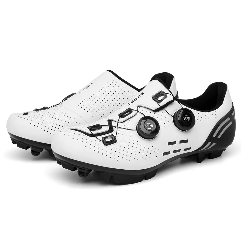 Zapatillas de ciclismo de montaña 2023 con calas para hombre y mujer, de carbono, deportivas, de velocidad, planas, SPD, para ciclismo de carretera
